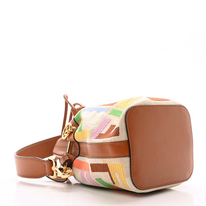 Fendi Kuban Canvas Vitello King F is Fendi FF Embroidered Mini Mon Tresor Bucket Bag Multicolor Cuoio 4 of 10