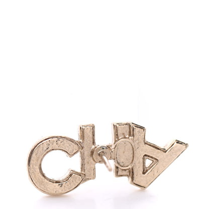 Chanel Crystal Pearl Signature Stud Earrings Gold 4 of 5