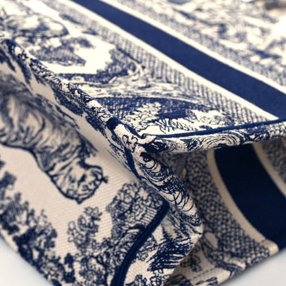 Christian Dior Canvas Embroidered Medium Dioriviera Toile De Jouy Book Tote Blue 12 of 12
