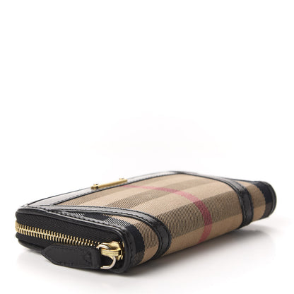 Burberry House Check Bridle Calfskin Ziggy Zip Around Wallet Black 4 of 7