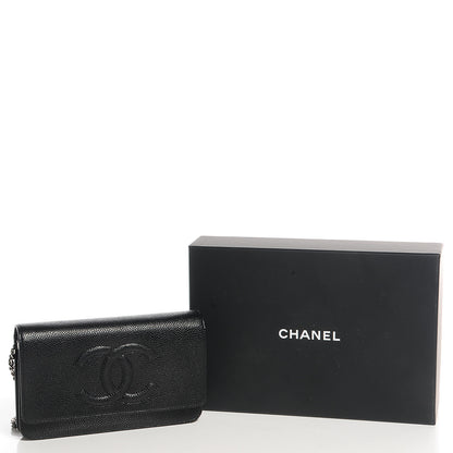 Chanel Caviar Timeless CC Wallet on Chain WOC Black 5 of 9