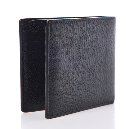 Gucci Calfskin Boar Effect GG Marmont Bi-Fold Wallet Black 3 of 9