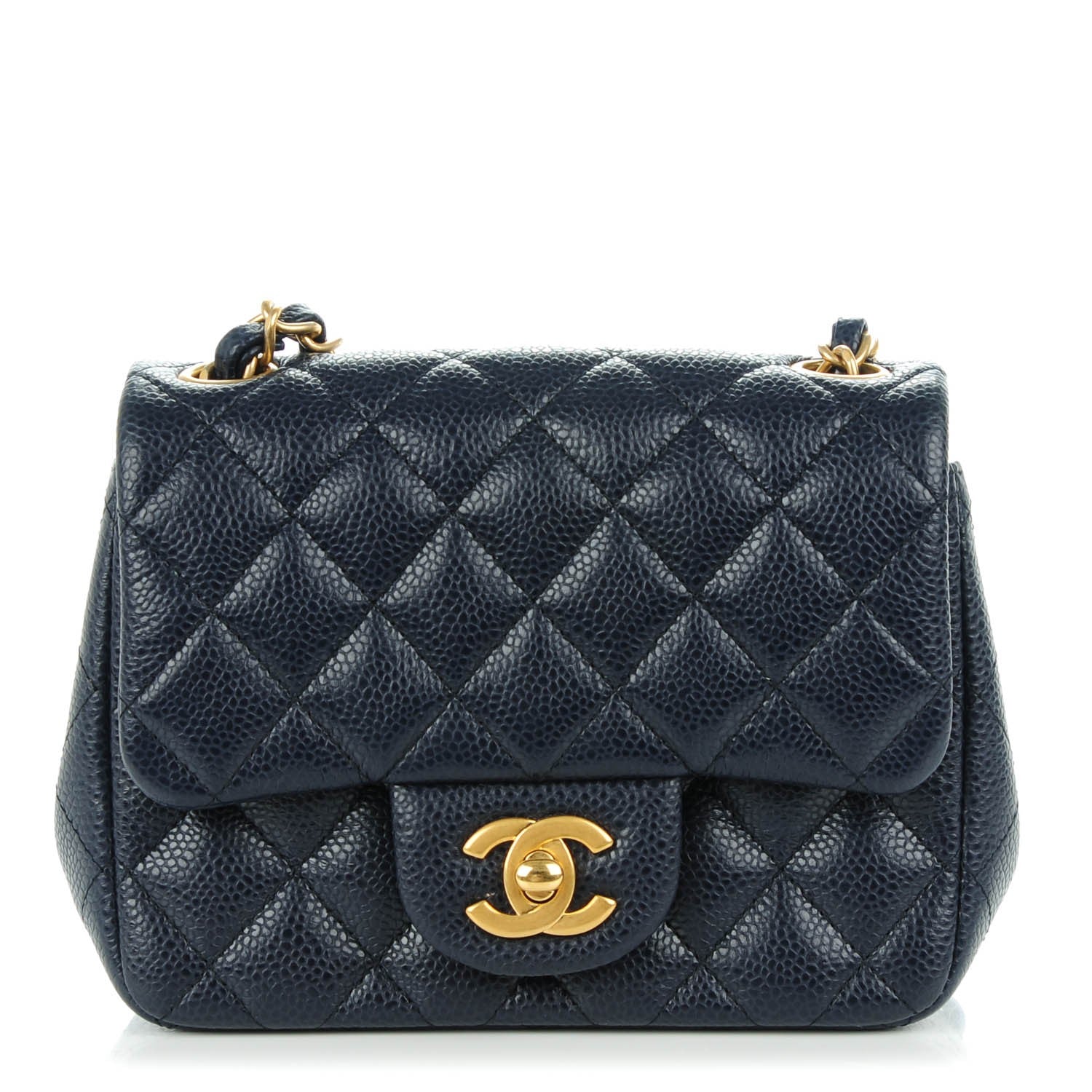 Chanel Caviar Quilted Mini Square Flap Navy 1 of 8