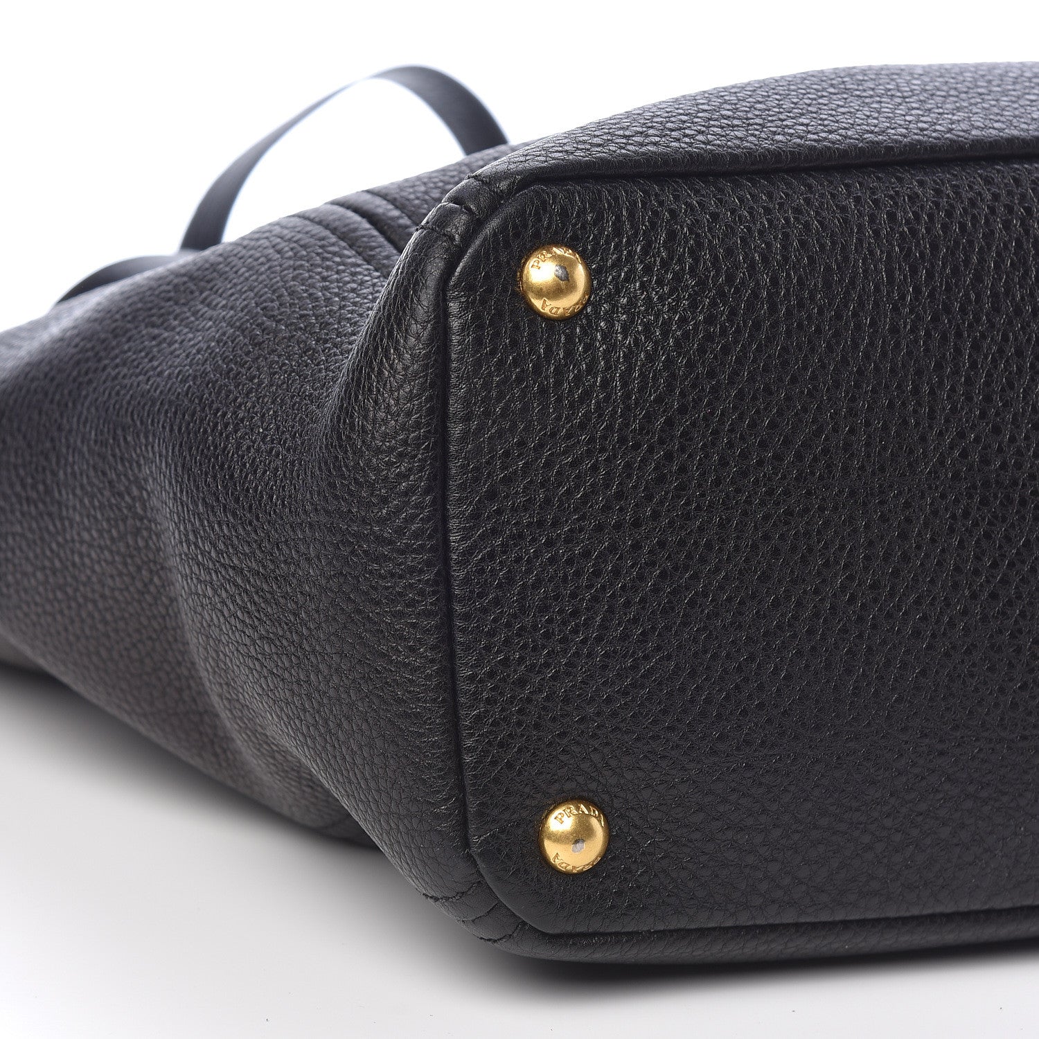 Prada Vitello Daino Side Pocket Tote Black 5 of 10