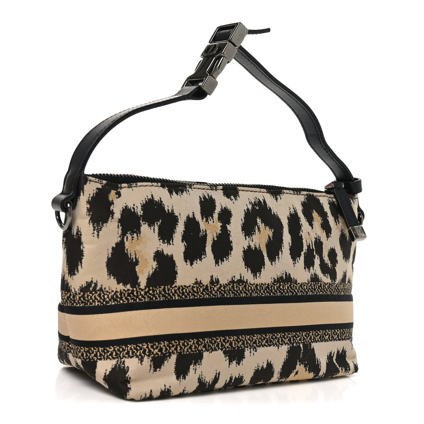 Canvas Mizza Embroidered Leopard DiorTravel Nomad Pouch Beige