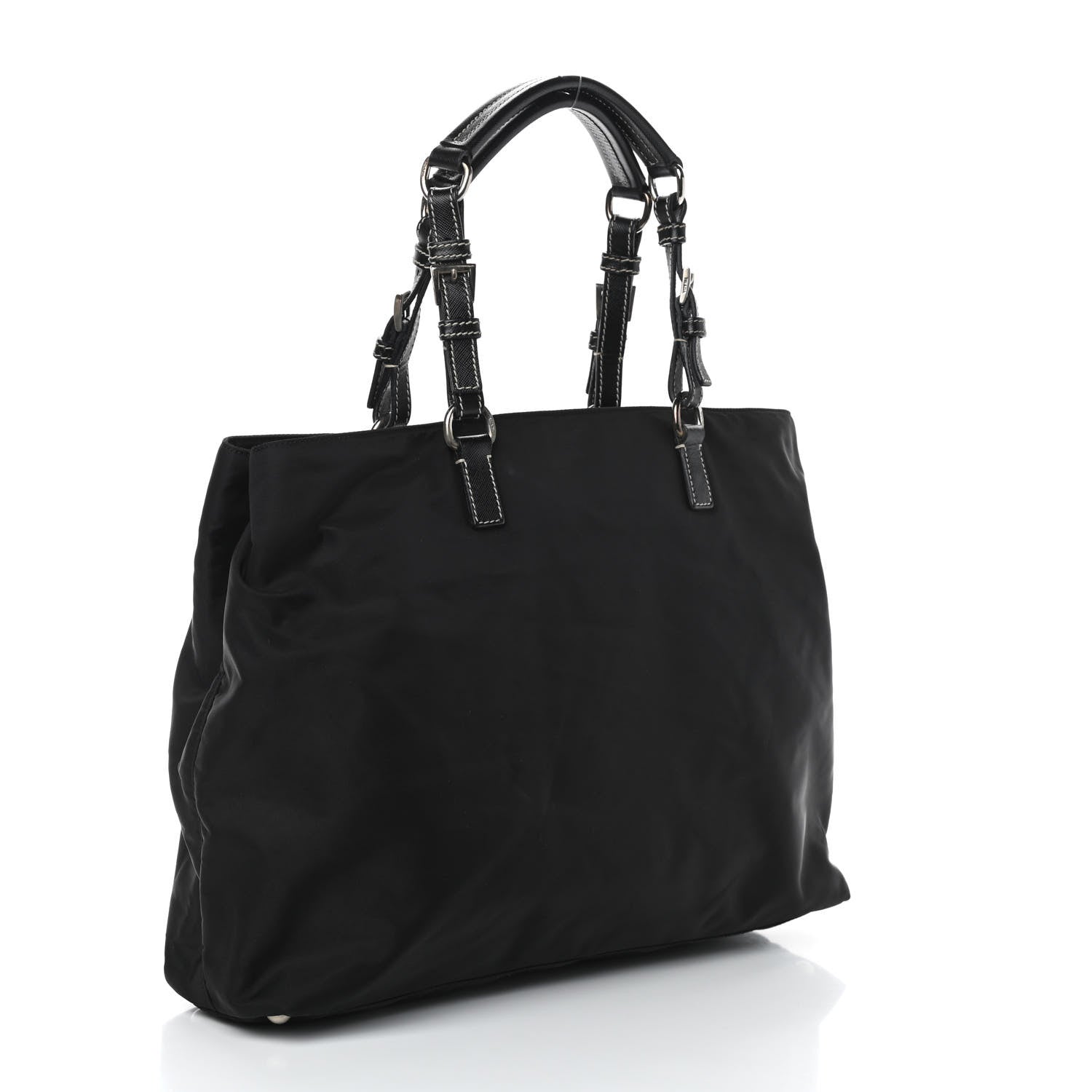 Prada Tessuto Nylon Saffiano Tote Black 2 of 4