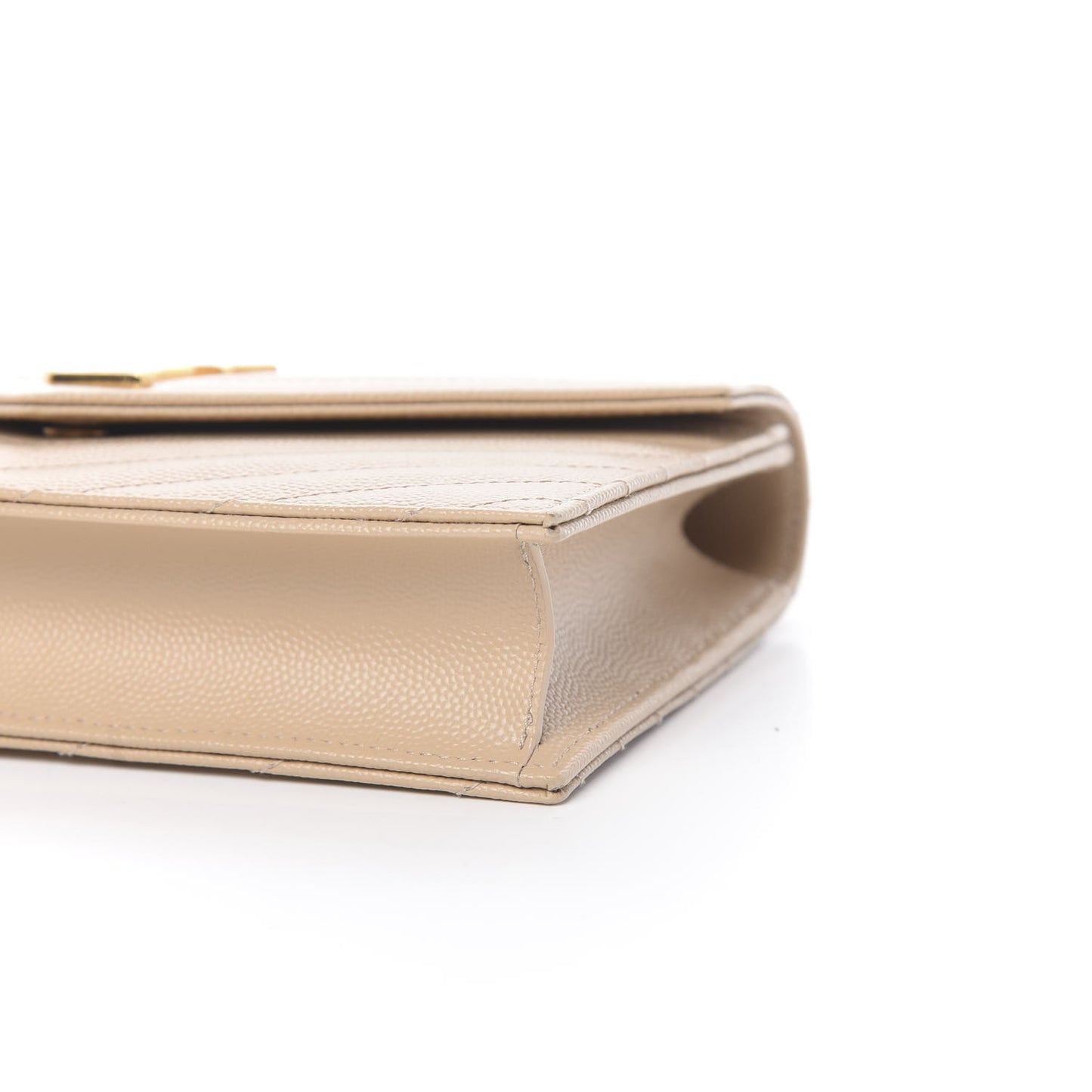 Grain De Poudre Matelasse Chevron Monogram Envelope Chain Wallet Nude Powder