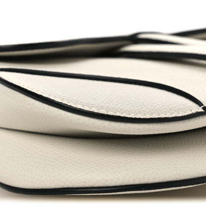 Christian Dior Grained Calfskin Mini Saddle Bag White 9 of 13