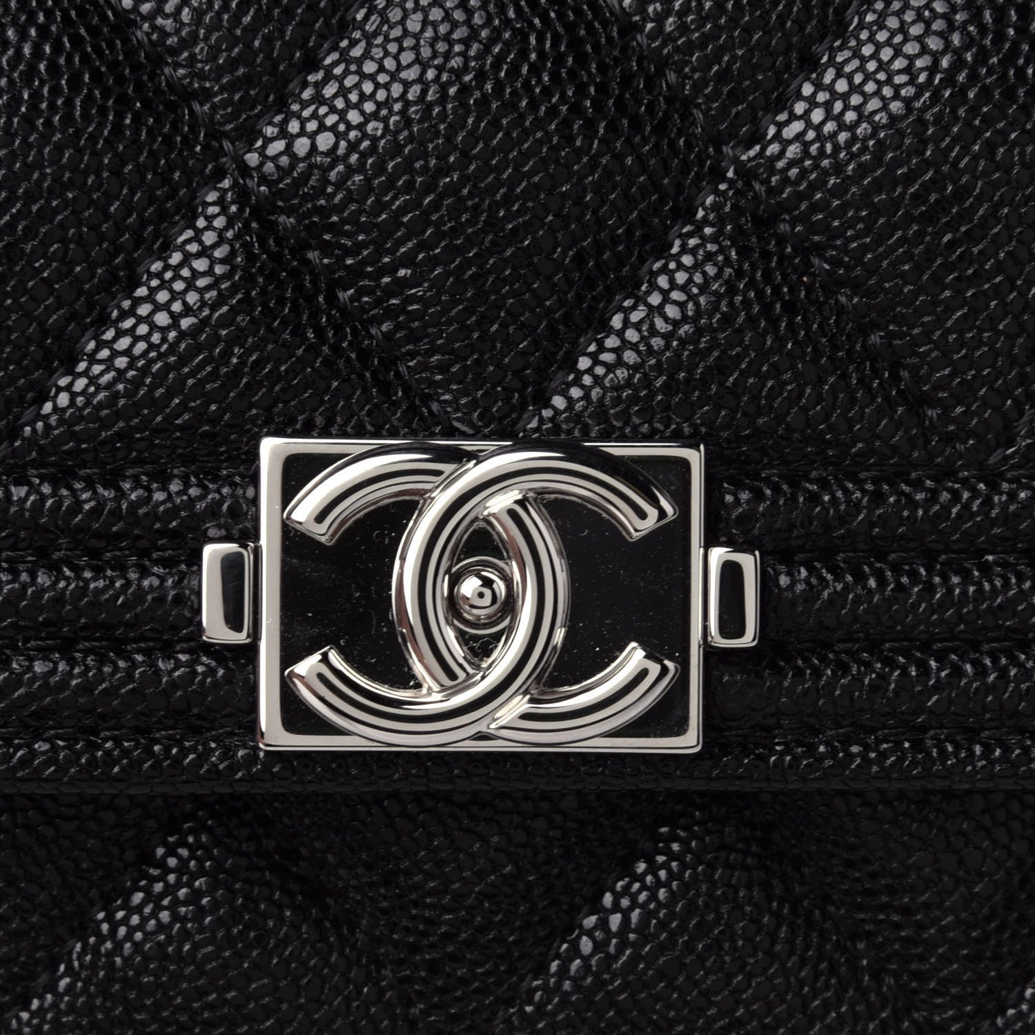 Chanel Caviar Quilted Boy Flap Card Holder Black 11 of 12