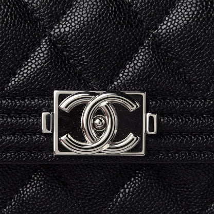Chanel Caviar Quilted Boy Flap Card Holder Black 11 of 12