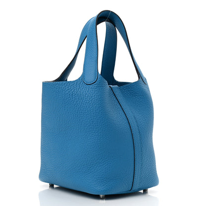 Hermes Taurillon Clemence Picotin Lock 18 PM Bleu Frida 3 of 11