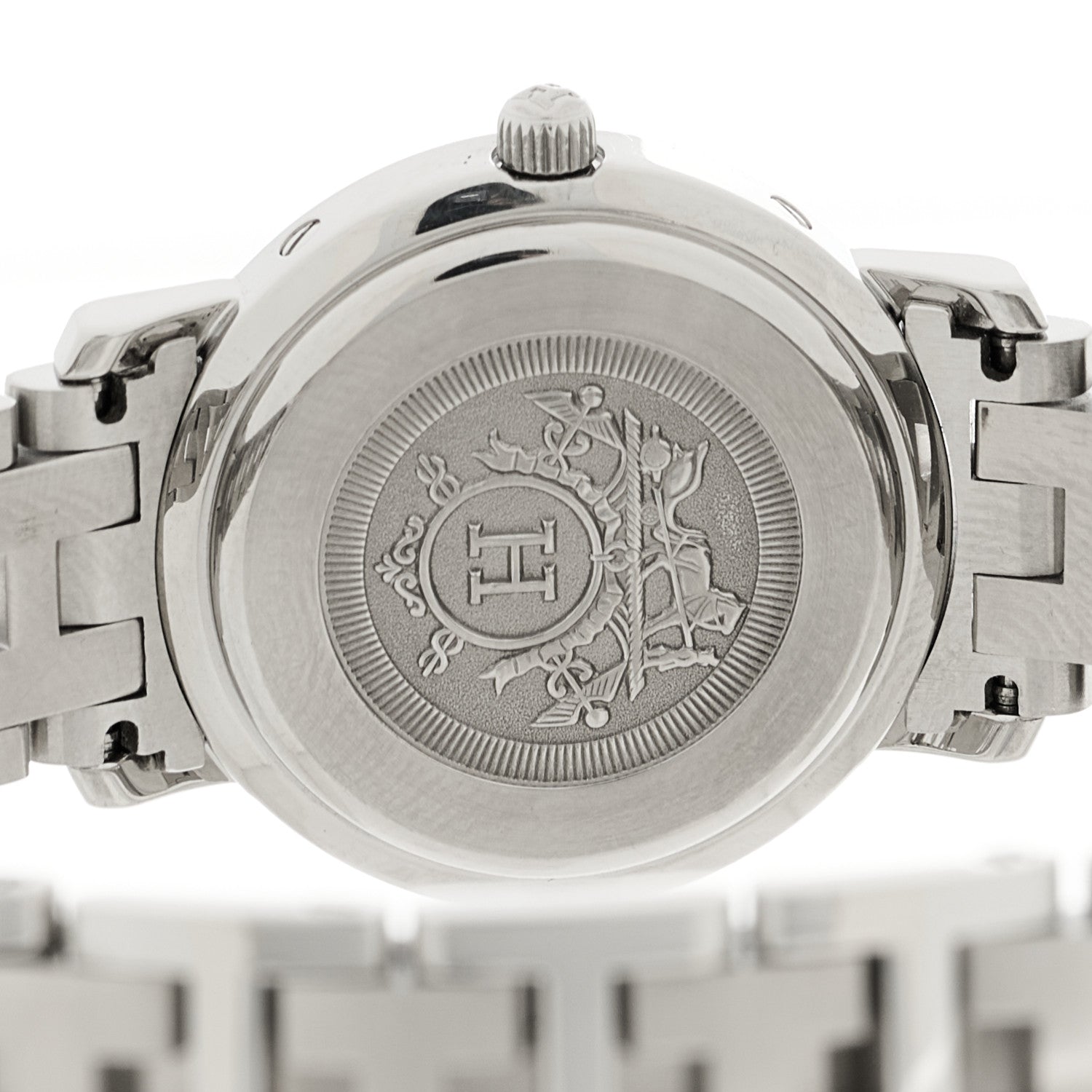 Hermes Stainless Steel 24mm Clipper Quartz Watch Pink 4 of 4