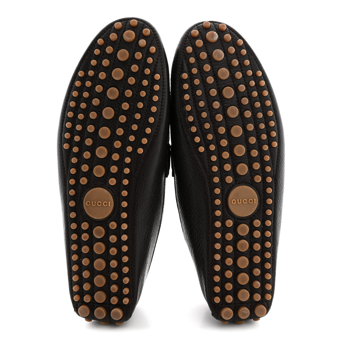Gucci Road Calfskin Web Mens Horsebit Driver Loafers 10.5 Cocoa 6 of 11