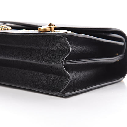 Gucci Calfskin Snakeskin Studded Medium Ottilia Top Handle Bag Black 10 of 18