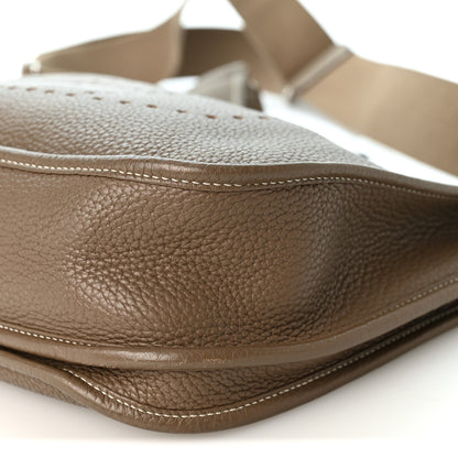 Hermes Taurillon Clemence EVELYNE III PM Etoupe 10 of 12