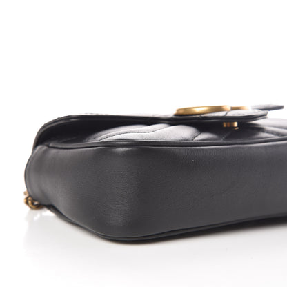 Gucci Calfskin Matelasse Super Mini GG Marmont Shoulder Bag Black 9 of 10