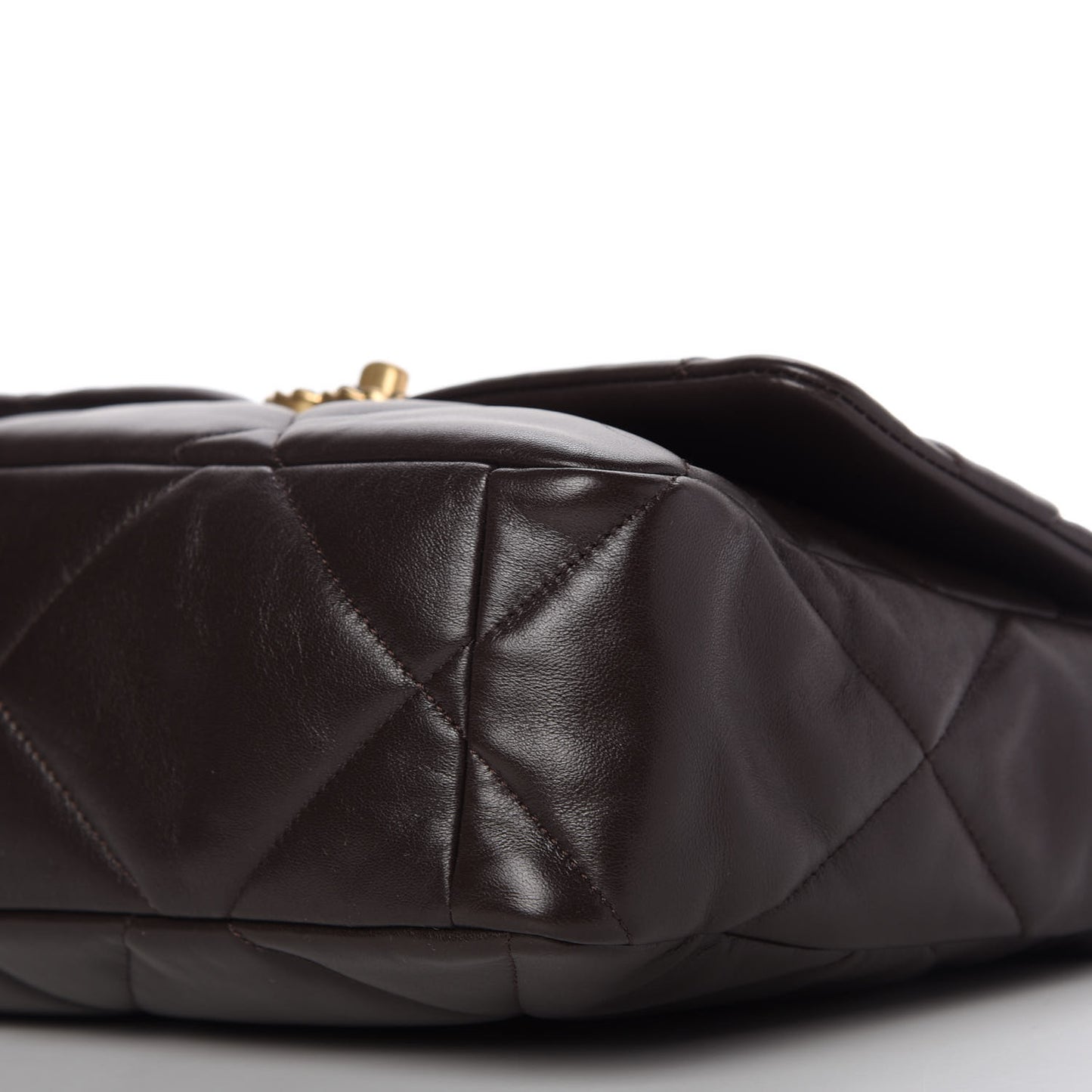 Lambskin Quilted Large Chanel 19 Flap Dark Brown