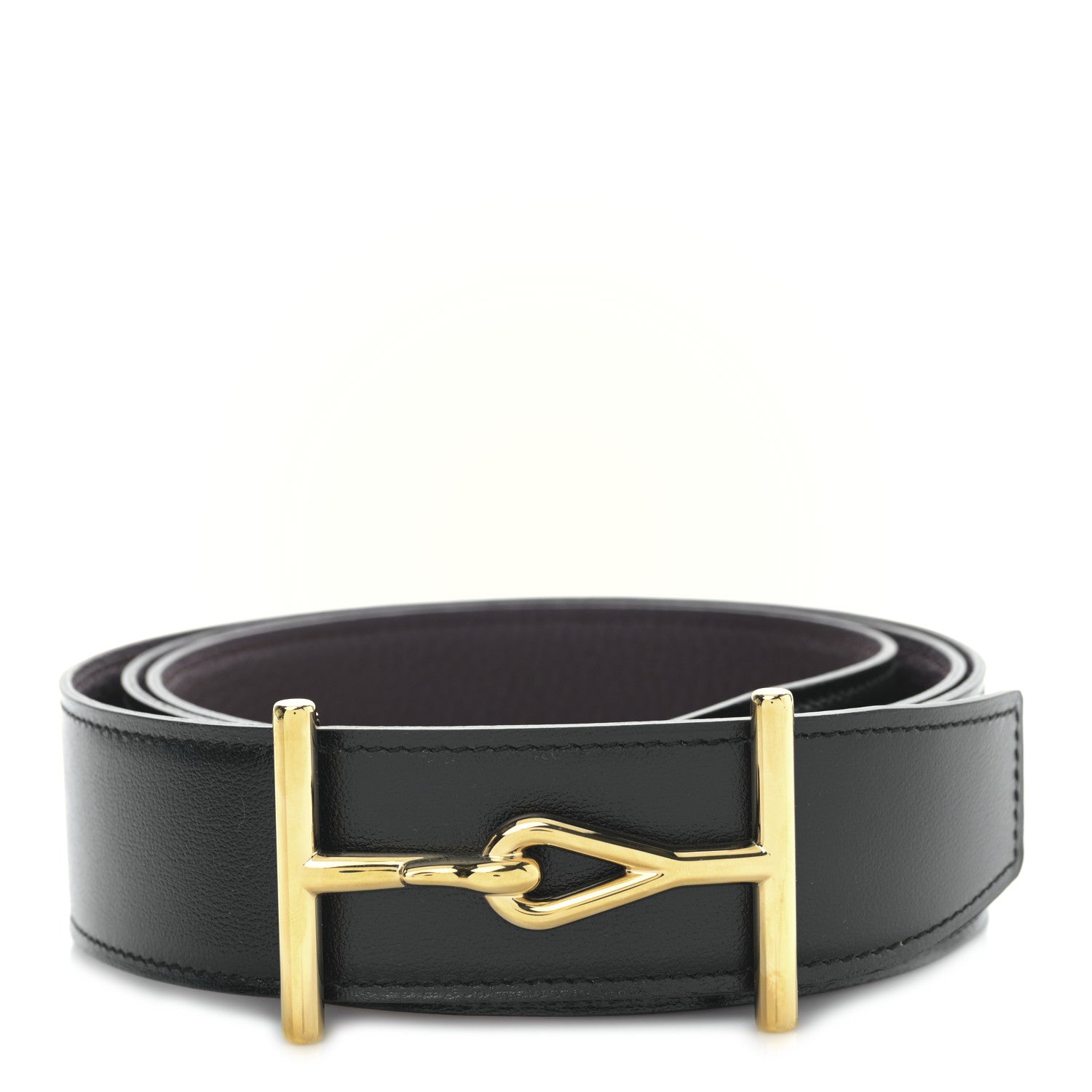 Hermes Box 135 Togo 38mm Jumbo Belt 115 46 Black Chocolate 1 of 4