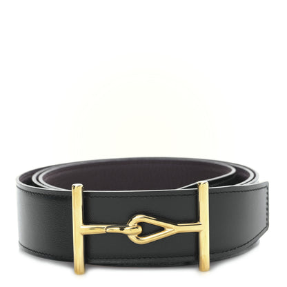 Hermes Box 135 Togo 38mm Jumbo Belt 115 46 Black Chocolate 1 of 4