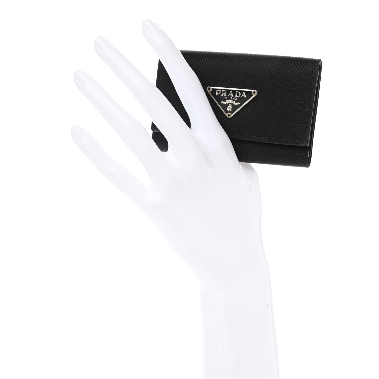 Prada Tessuto Nylon 6 Key Holder Black 2 of 10