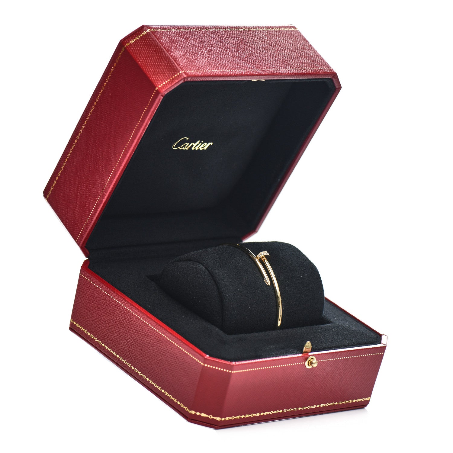 Cartier 18K Yellow Gold Diamond Small Juste Un Clou Bracelet 17 4 of 4