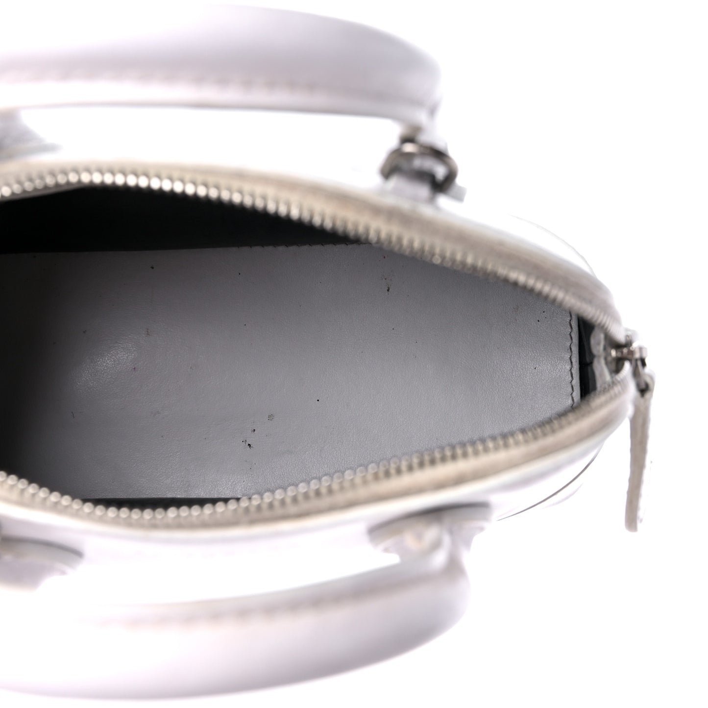 Calfskin Lipstick Logo XXS Ville Top Handle Bag White