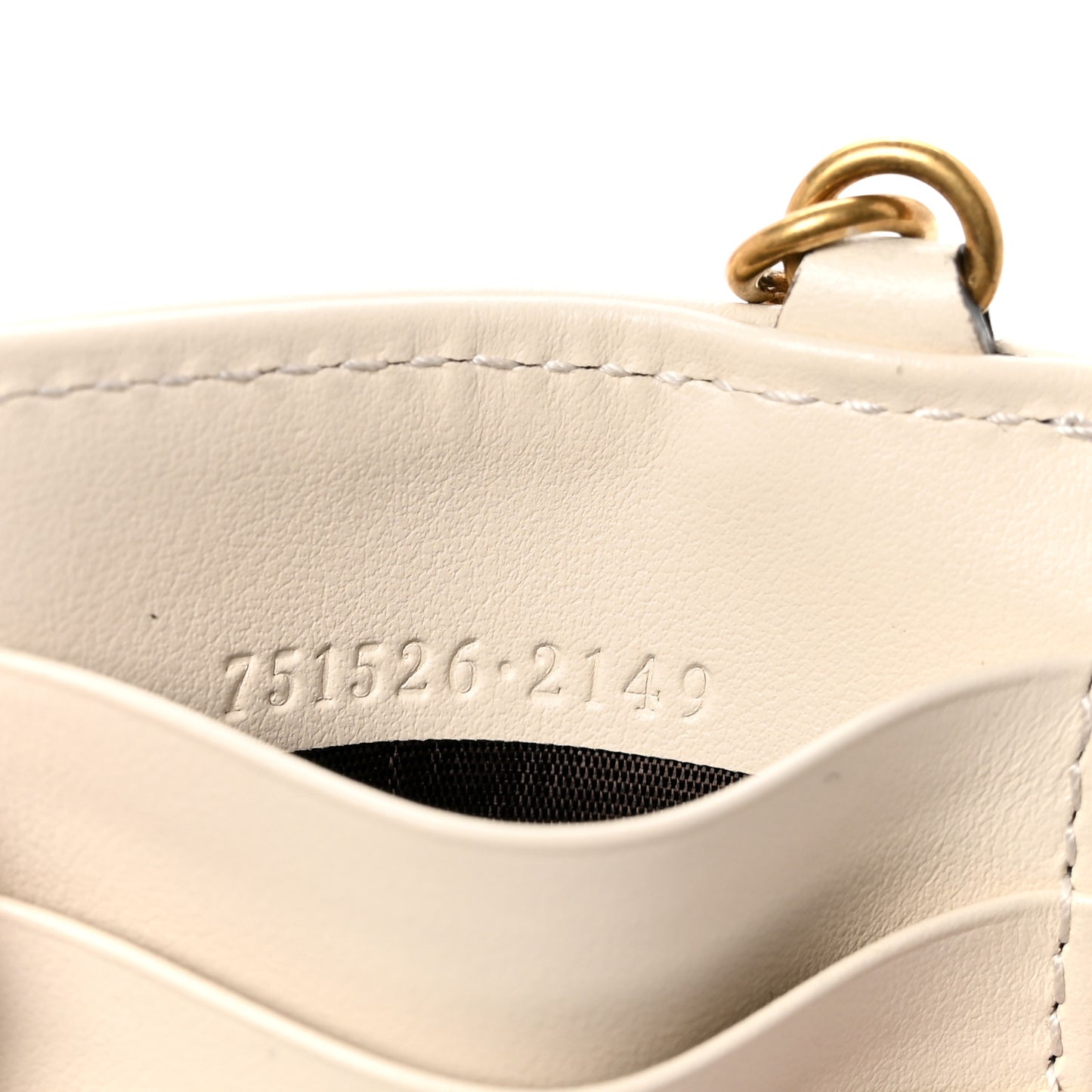 Calfskin Matelasse GG Marmont Zip Key Case Card Holder White