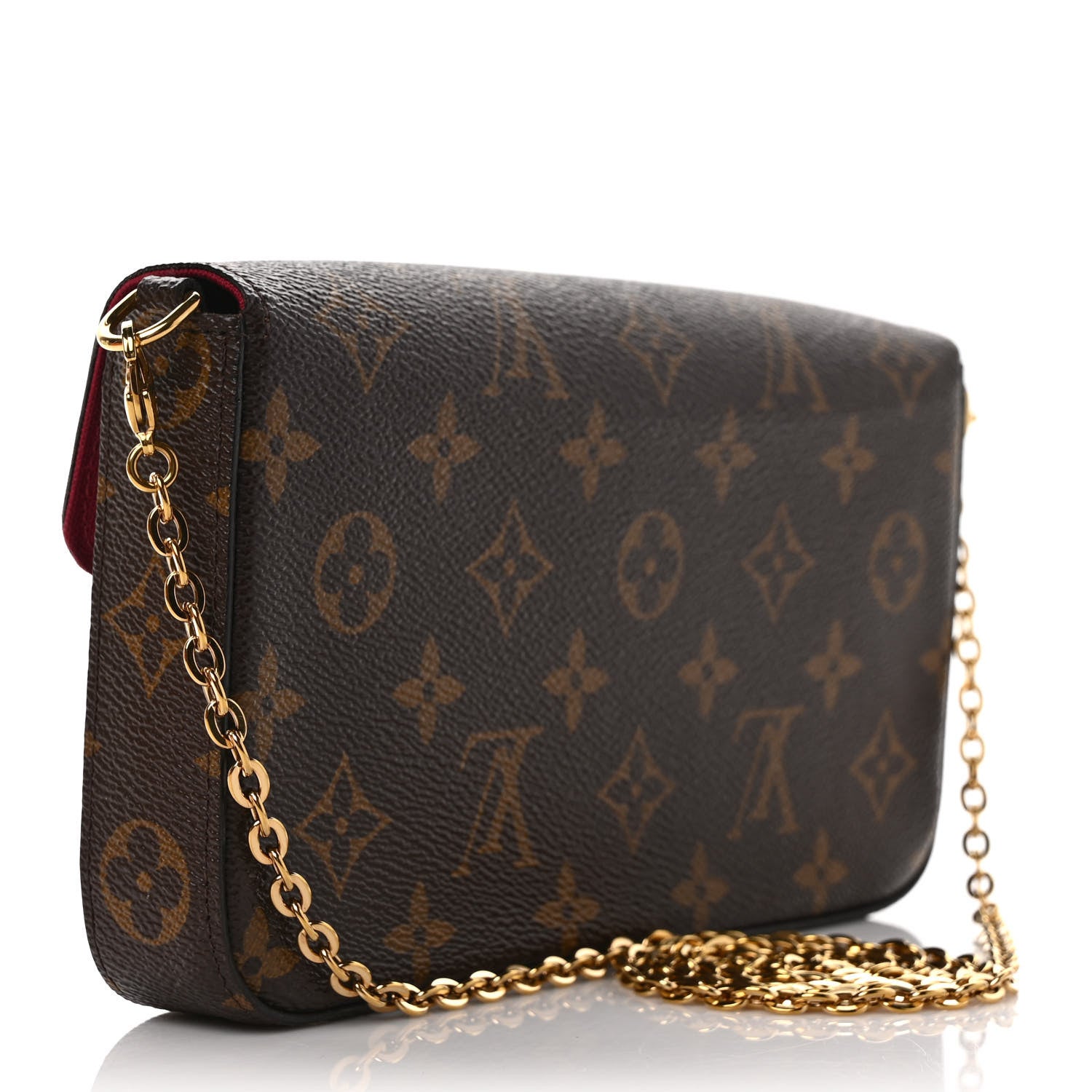 Louis Vuitton Monogram Pochette Felicie Chain Wallet Fuchsia 4 of 11