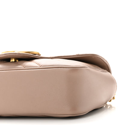 Gucci Calfskin Matelasse Super Mini GG Marmont Shoulder Bag Porcelain Rose 10 of 11