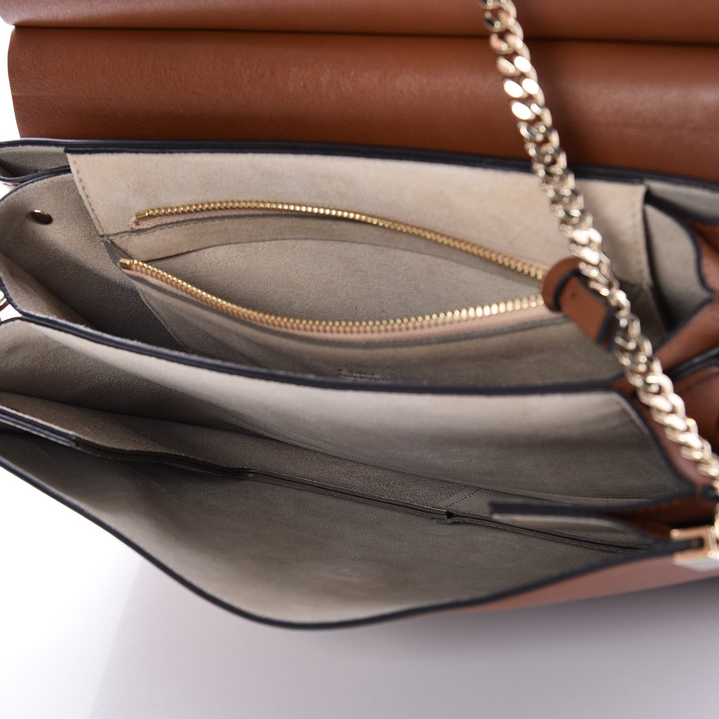 Suede Calfskin Medium Faye Shoulder Bag Tobacco