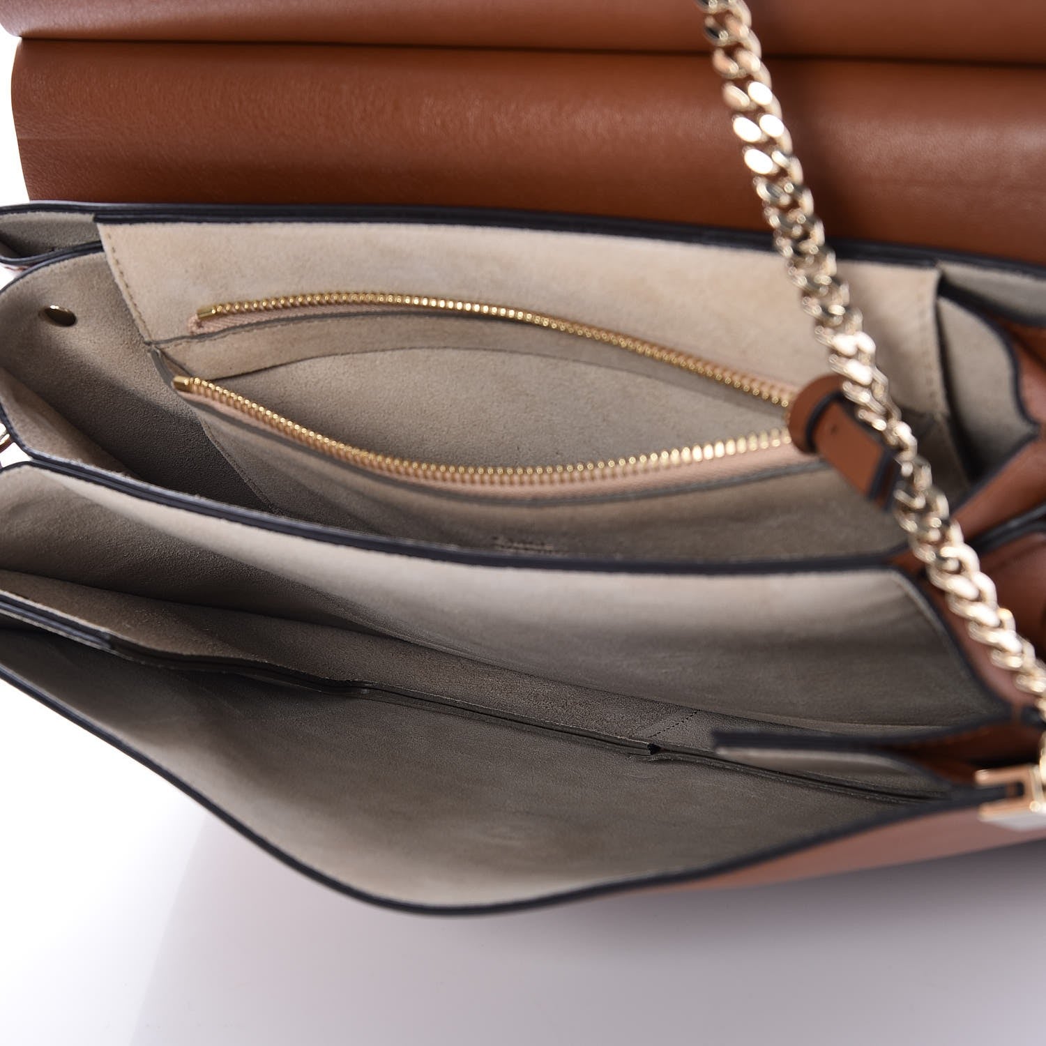 Chloe Suede Calfskin Medium Faye Shoulder Bag Tobacco 5 of 8