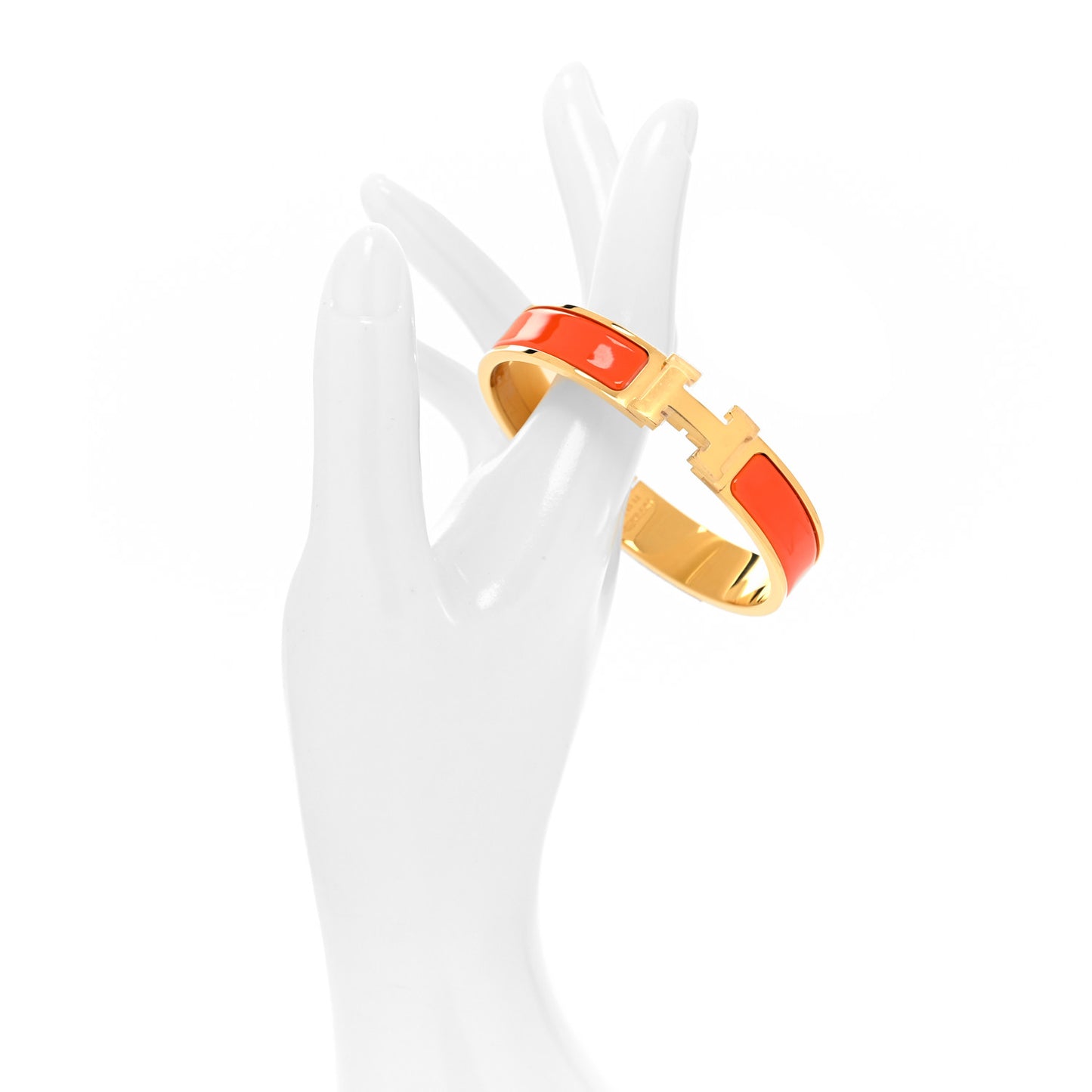 Enamel Narrow Clic Clac H Bracelet PM Orange
