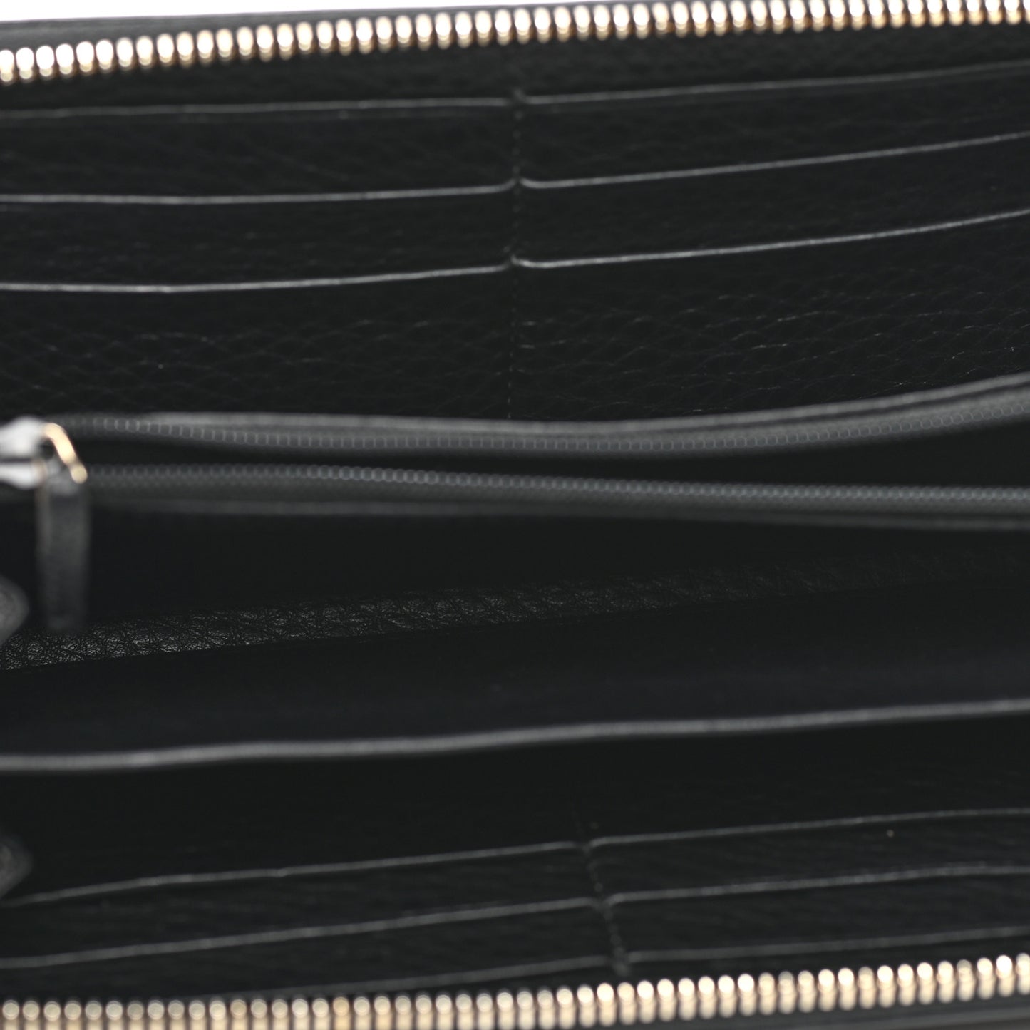 Pebbled Calfskin Soho Zip Around Wallet Black
