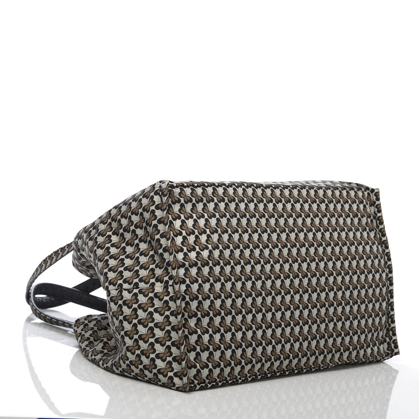 Nappa Nylon Medium Reversible Butterfly Shoulder Bag Black Cement