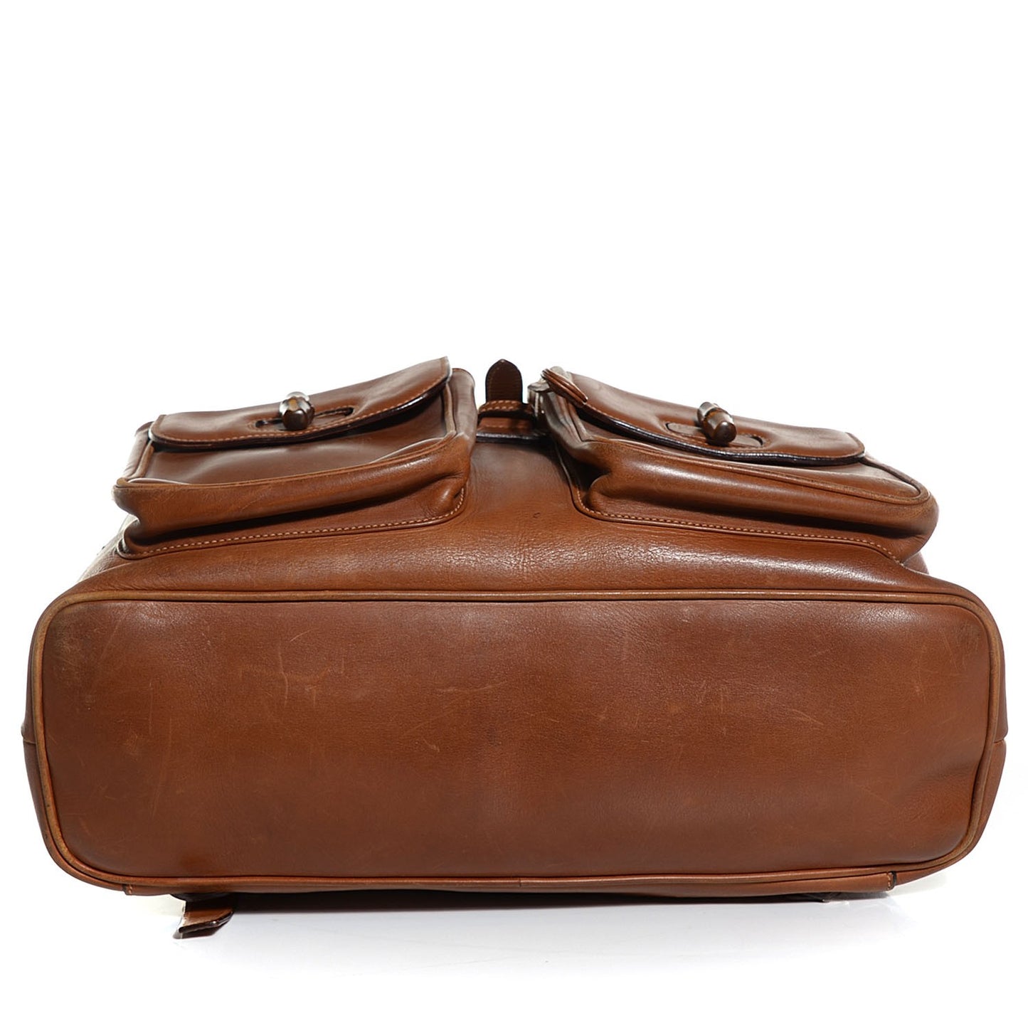Leather Bamboo Backpack Brown