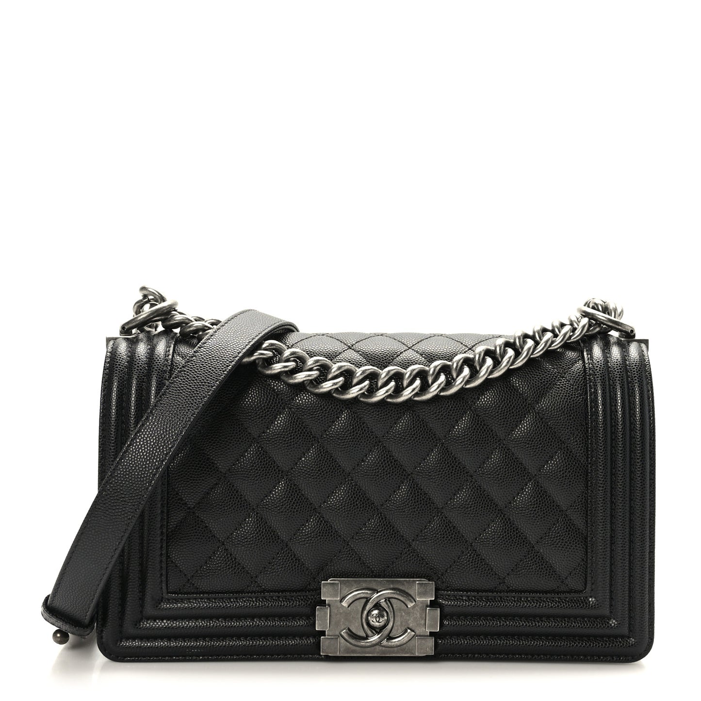 Caviar Quilted Medium Boy Flap Black
