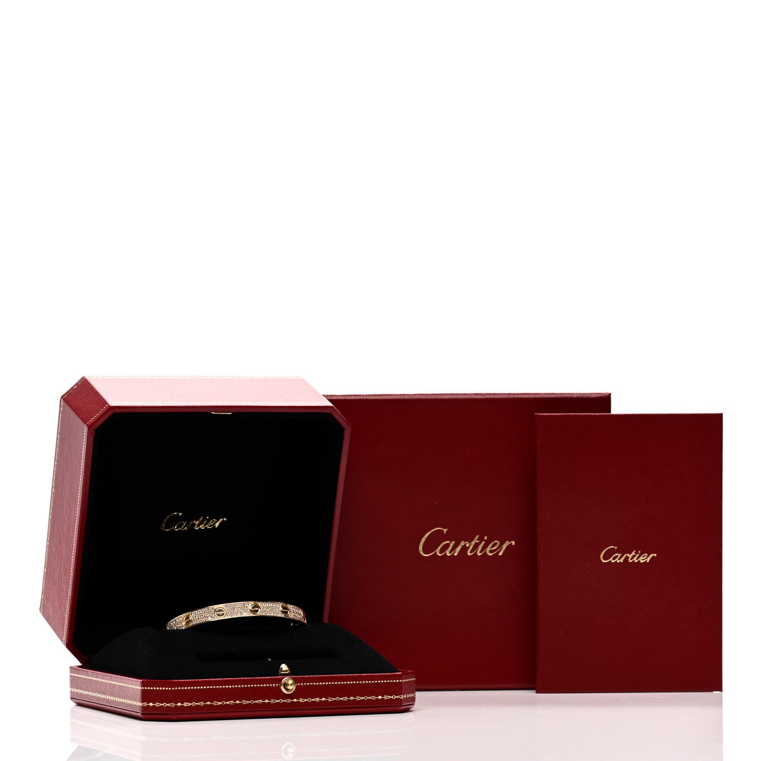 Cartier 18K Yellow Gold Diamond LOVE Paved Bracelet 17 4 of 4