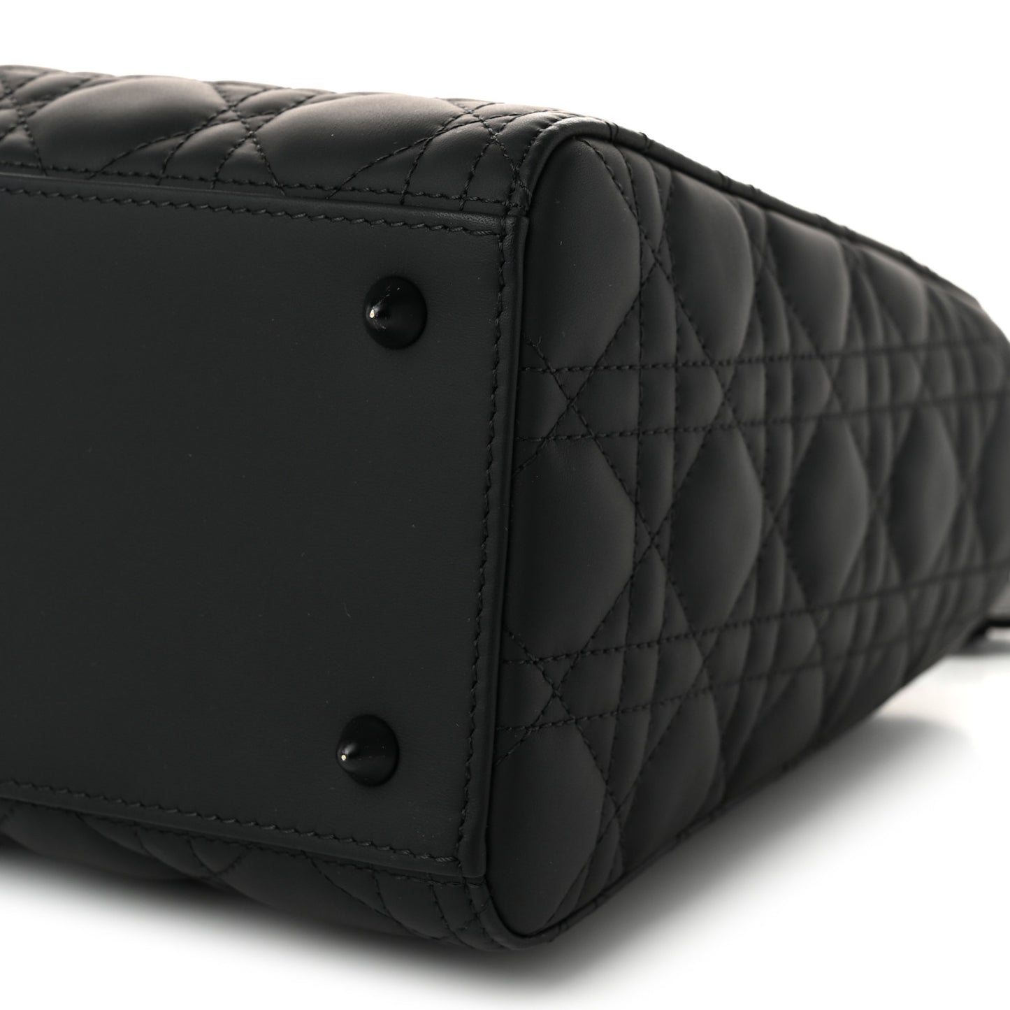 Ultra Matte Calfskin Cannage Medium Lady Dior Black