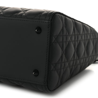 Christian Dior Ultra Matte Calfskin Cannage Medium Lady Dior Black 10 of 10