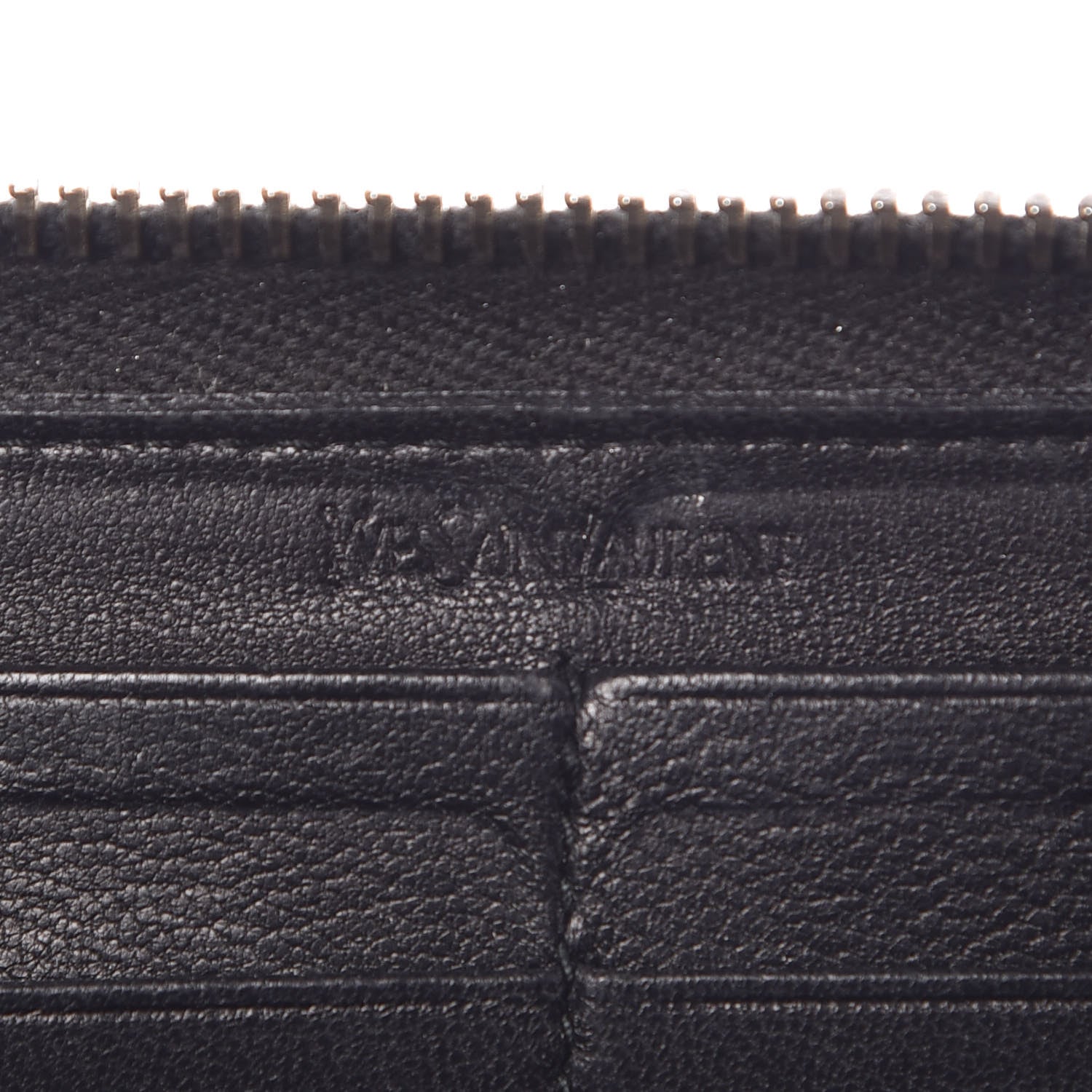 Saint Laurent Patent Y Mail Zip Around Wallet Black 6 of 11