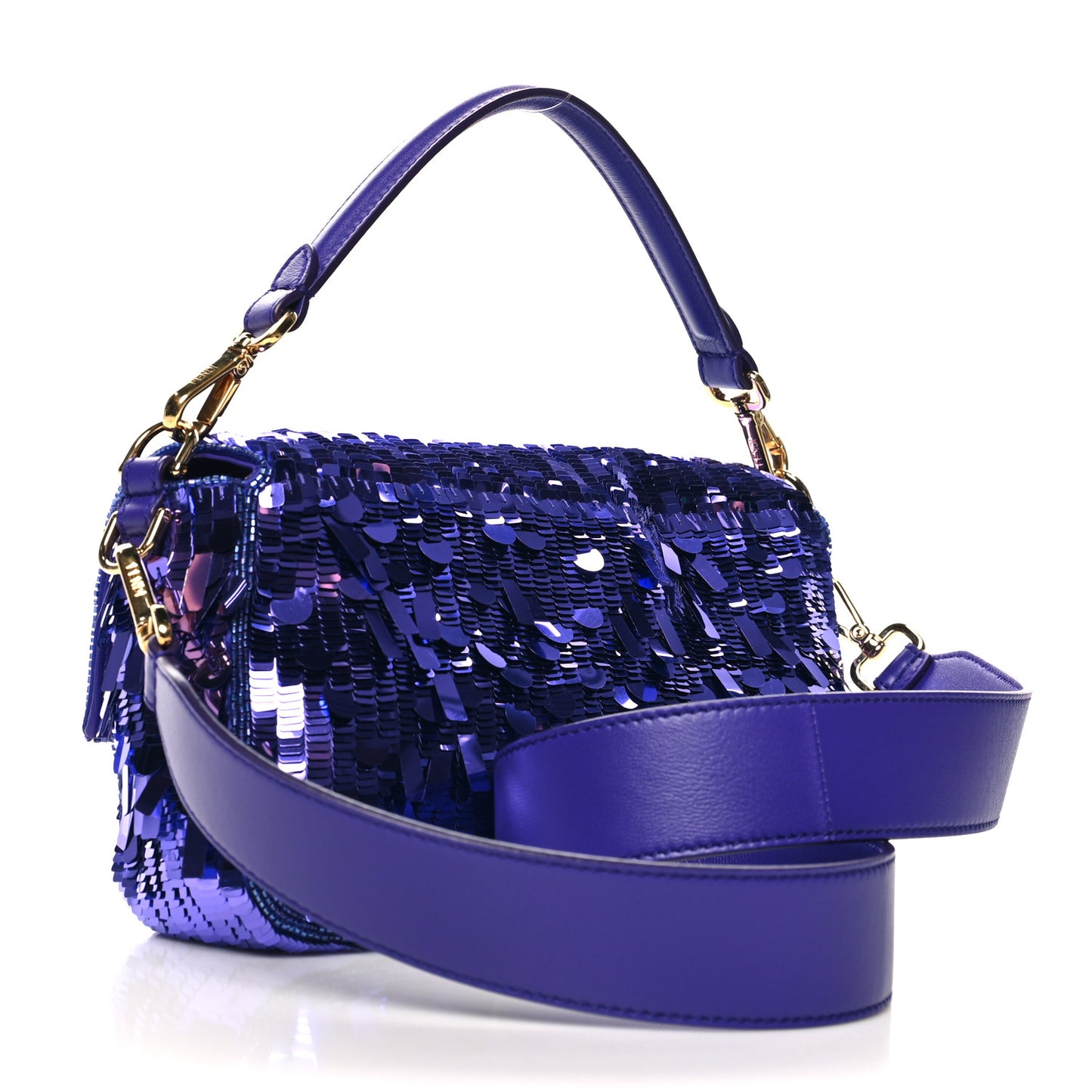 Sequin Paillettes Shiny Nappa Sex and the City Baguette Viola Purple Rain