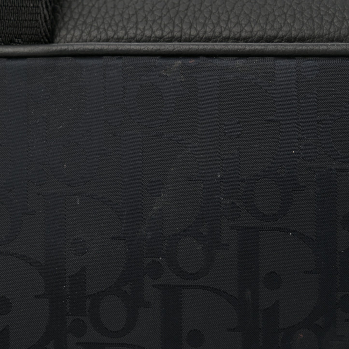 Grained Calfskin Nylon Oblique Explorer Backpack Black