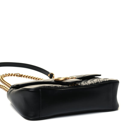 Gucci Calfskin Matelasse Small GG Marmont Shoulder Bag Black 3 of 4