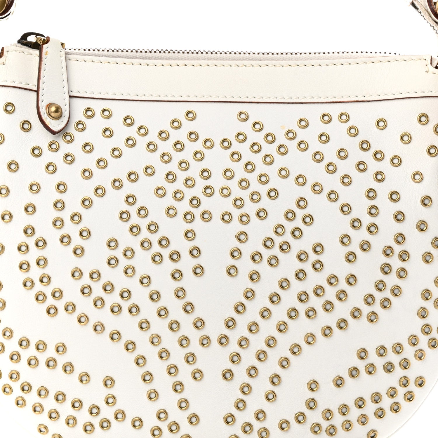 Gucci Calfskin Studded Small Pelham Shoulder Bag White 8 of 10