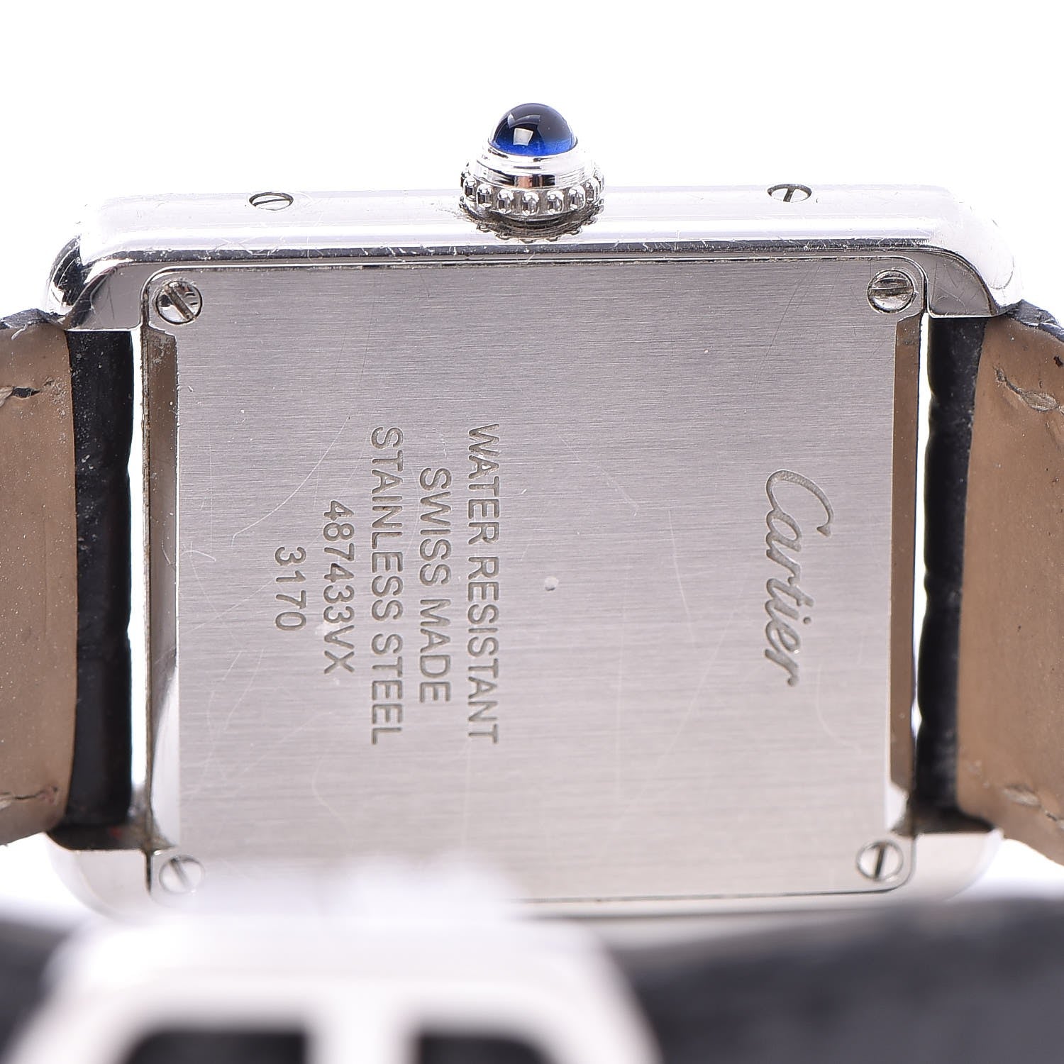 Cartier Stainless Steel Alligator 24mm Tank Solo Quartz Watch 5 of 11