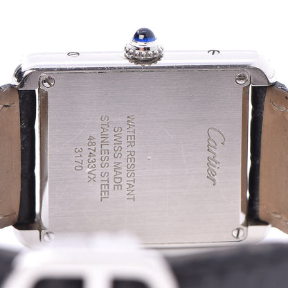 Cartier Stainless Steel Alligator 24mm Tank Solo Quartz Watch 5 of 11