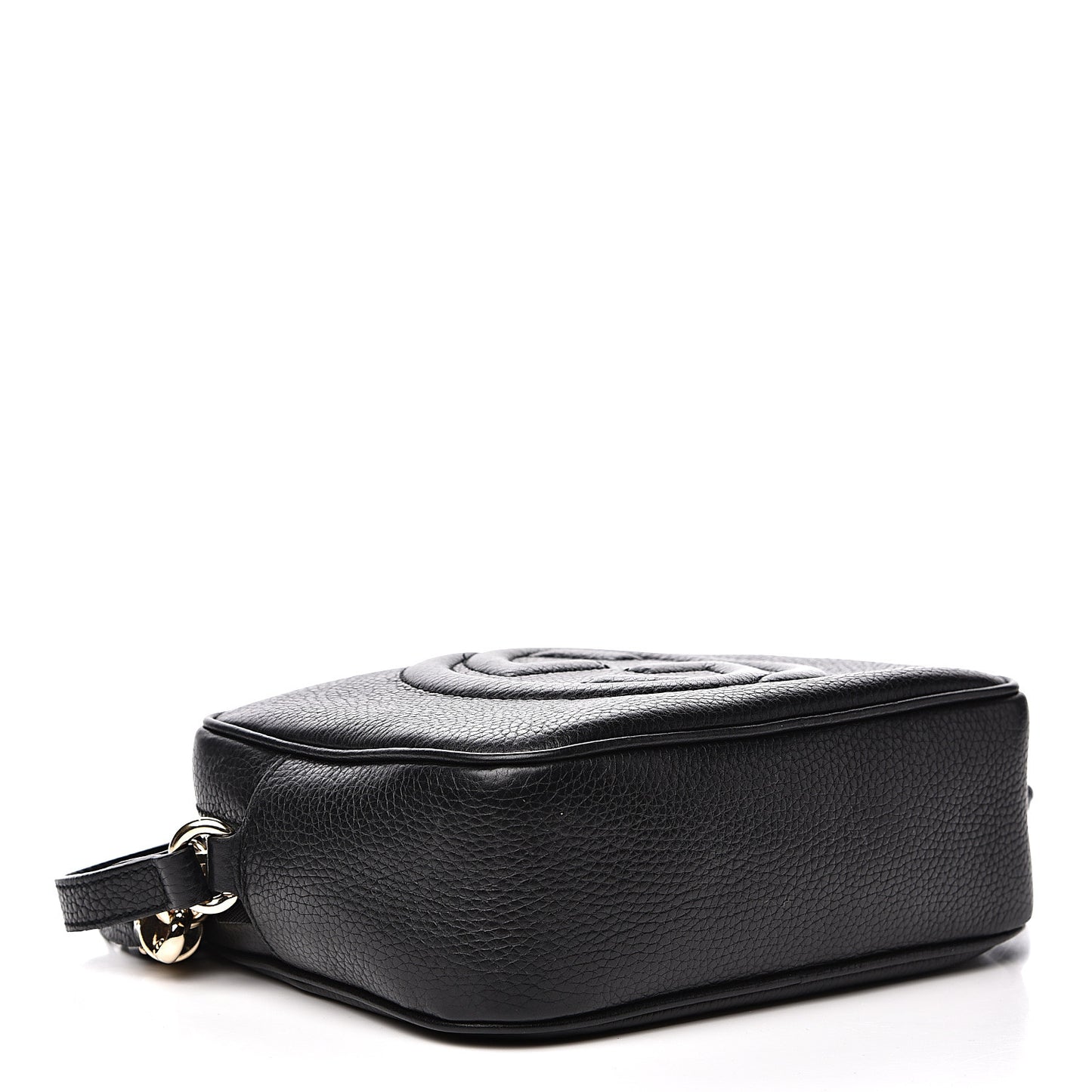 Pebbled Calfskin Small Soho Disco Bag Black