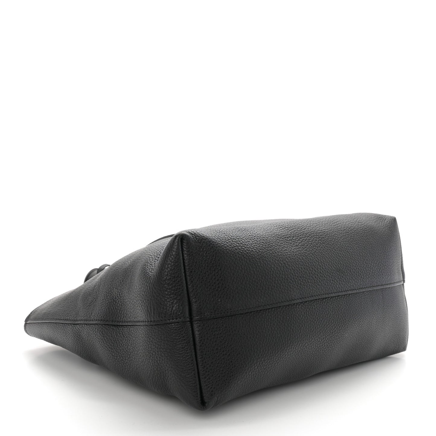 Vitello Daino Pocket Shopping Tote Black