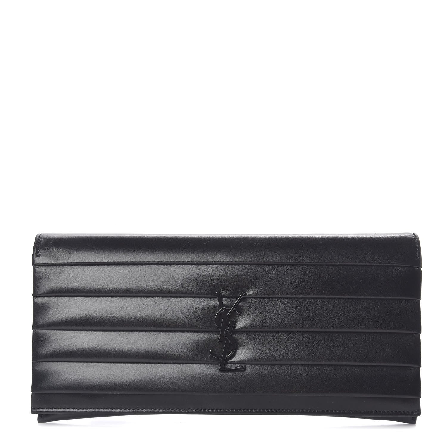 Saint Laurent Calfskin Monogram Smoking Clutch Black 1 of 7