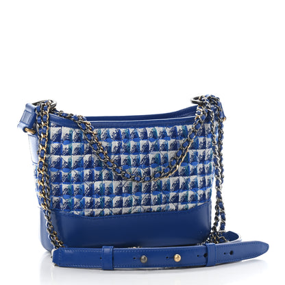 Chanel Tweed Calfskin Small Gabrielle Hobo Royal Blue 3 of 7